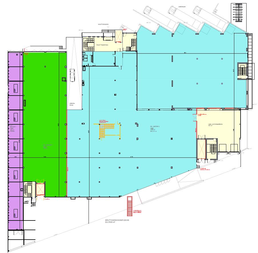 Raumaufteilung Erdgeschoss D C A E B C Bruttogeschossfläche Erdgeschoss 3`535 m² Teilfläche Vermietet JA / Nein Teilfläche Vermietet JA / Nein A