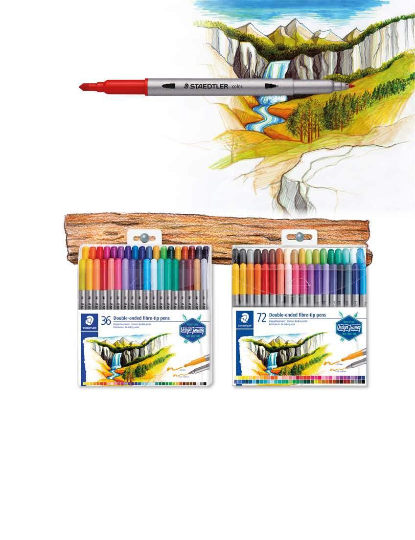 Doppelfasermaler Double-ended fibre-tip pens Doppelfasermaler Ein Stift zwei Spitzen für schmale und breite Linien Passend zum Zeichnen, Malen, Illustrieren, Schreiben und
