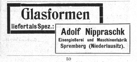 Pressformen Adolf Nippraschk, Spremberg / Niderlausitz