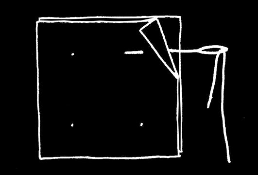 Auf einem der Quadrate mit Bleistift vier Punkte in den Ecken markieren - mit jeweils 1 cm Abstand zu zwei Kanten.