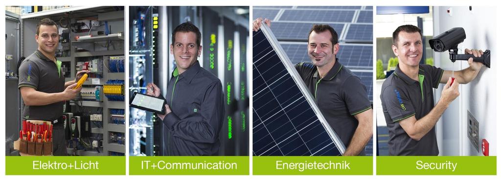 Unsere Dienstleistungen Elektro+Licht IT+Communication Energietechnik Gebäudeautomation Elektroinstallationen Beleuchtungstechnik EVU-Netzdienste
