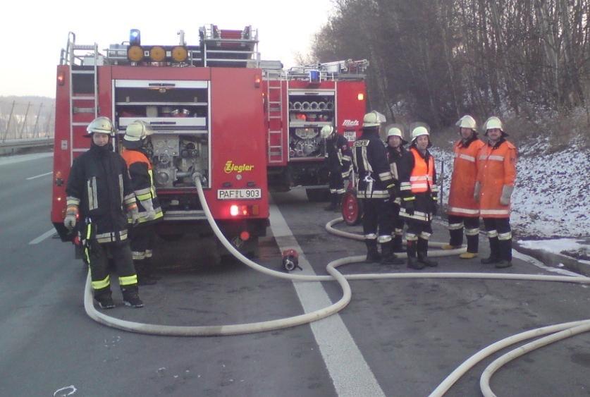 2.2 Übersicht der Feuerwehreinsätze 1. 09.01.2009 Brand LKW auf BAB A9 Alarmierung 15.