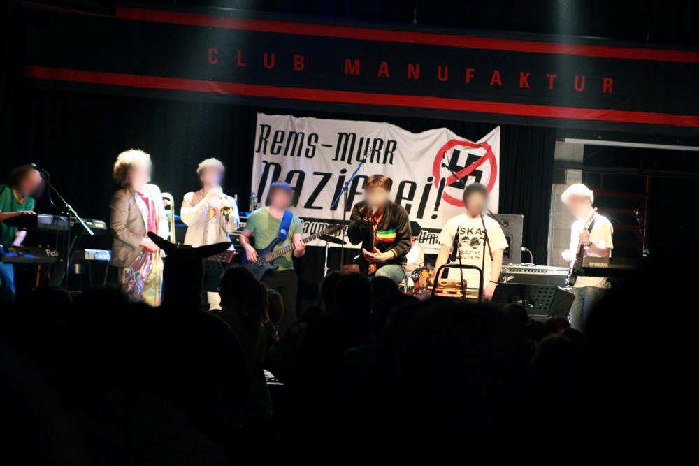 Rockband aus dem Rems-Murr-Kreis klar auf die Seite der NazigegnerInnen. Merry Judge Ska und Reggae aus Schorndorf.