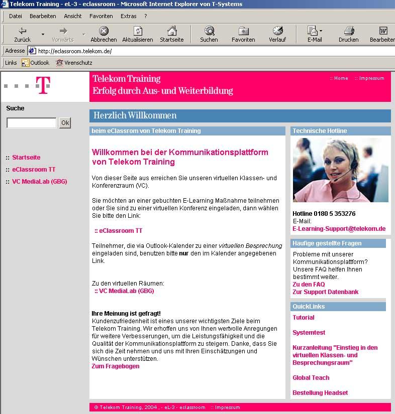 2. Der Anmeldevorgang über http:// eclassroom.telekom.de http://eclassroom.telekom.de/ Bitte wählen Sie den Klassenraum aus!