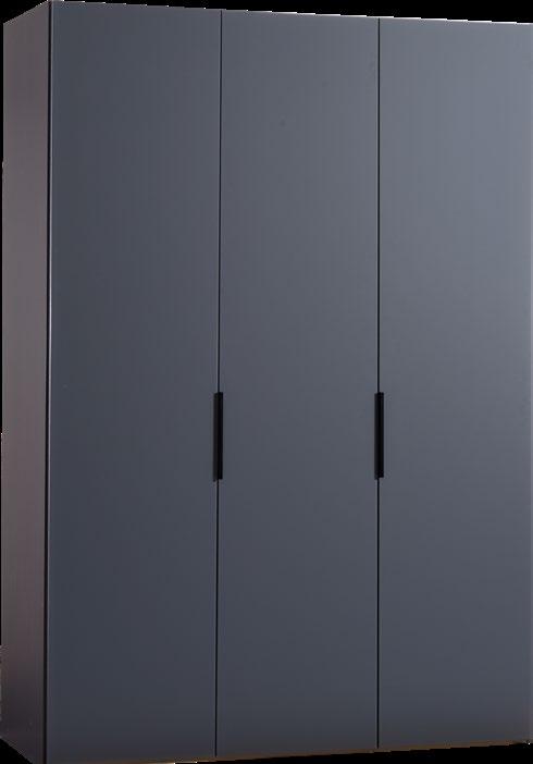 Variante 4 Korpus Dekor graphit Drehtüre Glas weiss matt Drehtüre Spiegel Griff kurz alufarben 1 x 4028.378 2 x 4028.