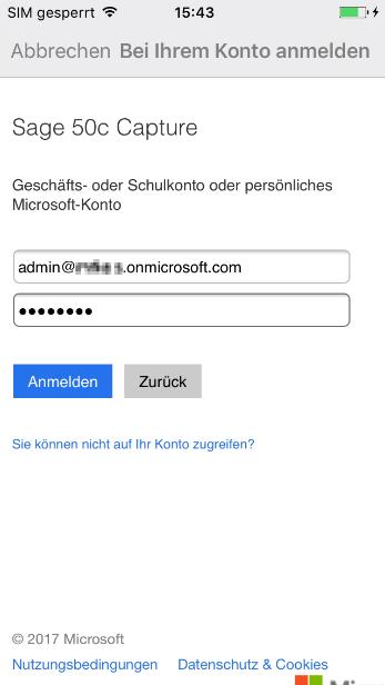 Geben Sie die Anmeldedaten - E-Mail und Passwort - Ihres Microsoft
