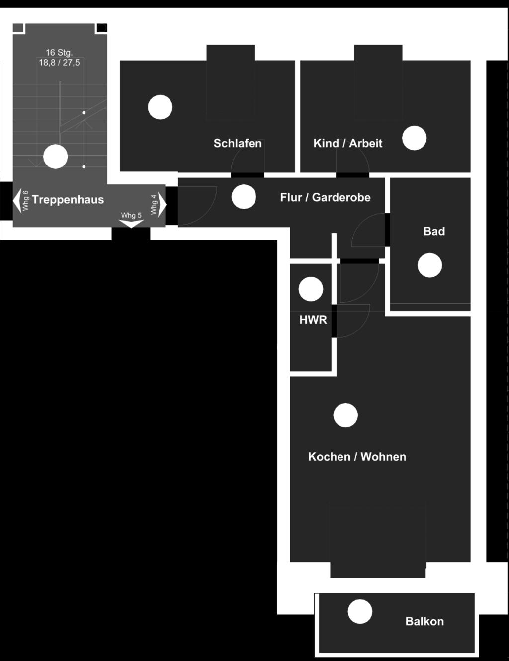 Obergeschoss links 9,51 m² 9,32 m² 5,95 m² 24,07 m² 2,47 m²