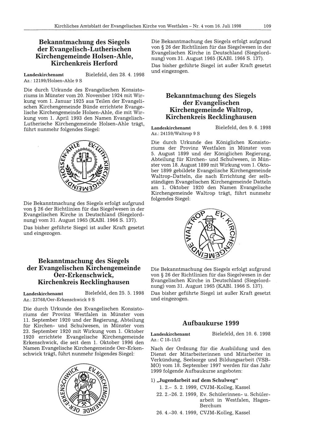 Kirchliches Amtsblatt der Evangelischen Kirche von Westfalen - Nr. 4 vom 16.