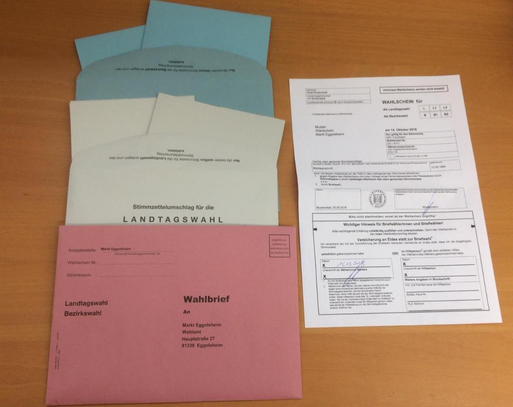 Inhalt der Wahlbriefe Landtags- und