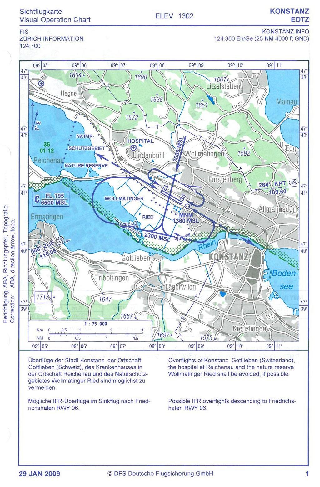 Flugplatzkarte und Sichtflugkarte EDTZ Quelle (2): DFS Unfallstelle und Feststellungen am Luftfahrzeug Die Unfallstelle lag ca.