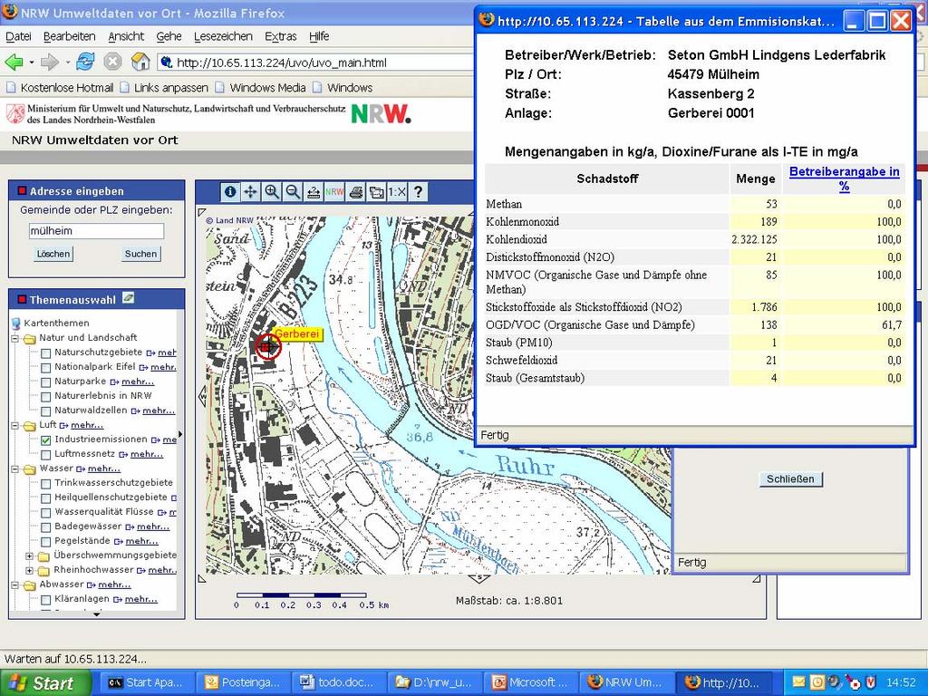 Kommerzielle Verwendung von Umweltinformationen Beispiel: ZÜRS (Zonierungssystem Überschwemmungen, Hochwasser, Rückstau) Die Versicherungswirtschaft nutzt mit dem System ZÜRS ein Informationssystem