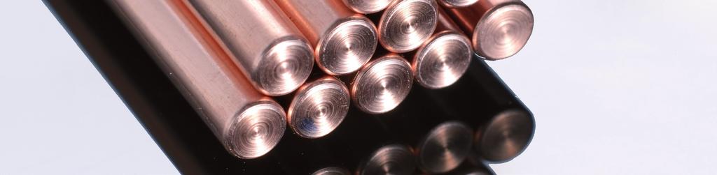 Kupfer Rundstangen EN 13601/EN 12165, in Herstellungslängen von ca. 4.000 mm, in Bunden/Kisten von ca.