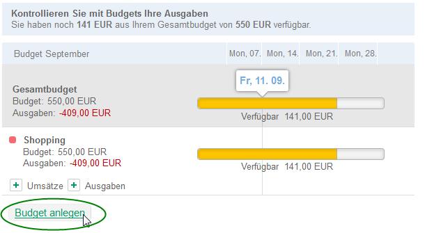 5. Budgets Definieren Sie persönliche Limits für unterschiedliche Bereiche und behalten Sie so jederzeit den Überblick über Ihre Ausgaben. 5.