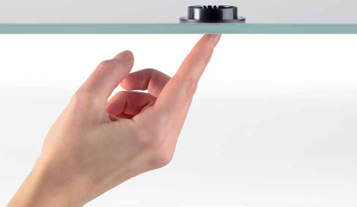 Niedervolt-Schalter Capsens der unsichtbare Schalter für vielfältige Anwendungen Auf der Plattenrückseite montiert oder in ein 50 mm Sackloch eingearbeitet, erkennt der Capsens die