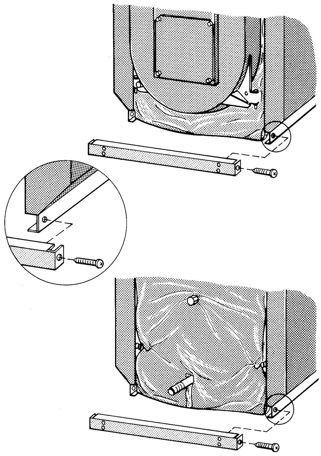 10). l Seitenwände mit je 2 Blechschrauben von oben in den Traversen verschrauben (Abb. 10). 70 Abb.