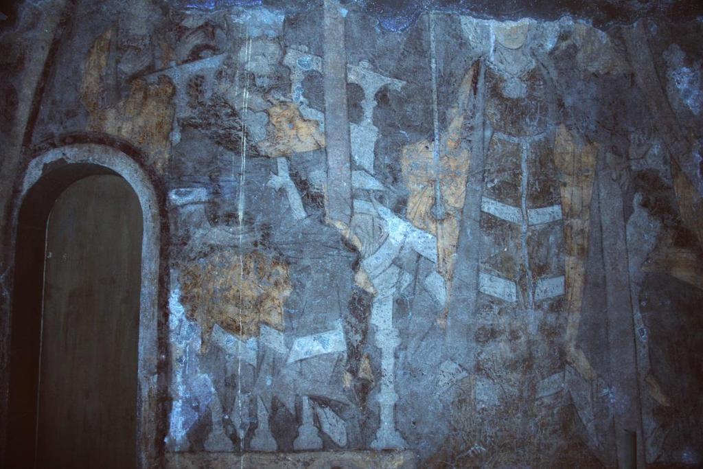 Lange 14 a 101092MRR2013_10_17_83 Nordwand des Vorchorjoches, obere Bildszenen mit Darstellungen aus dem Leben der hl. Katharina.