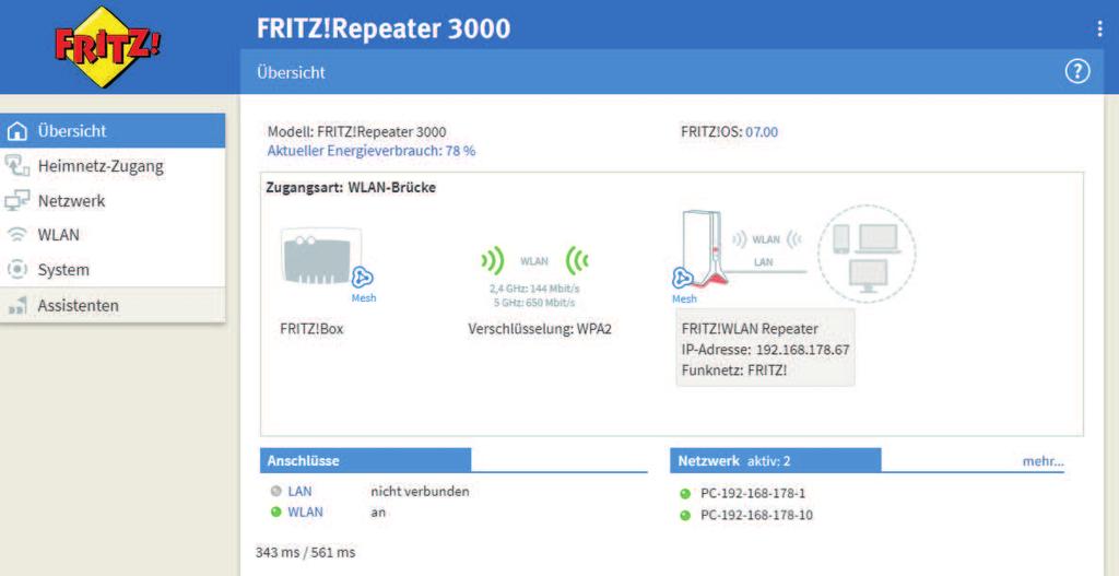 Benutzeroberfläche Bereiche der Benutzeroberfläche 1 2 4 3 5 7 6 Nr. Funktion / Anzeige 1 Menü 2 Systeminformation aktueller Energieverbrauch installiertes FRITZ!