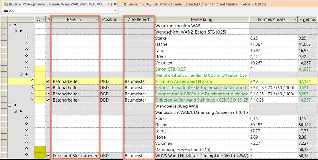 6. Optimierung der LV-Generierung aus dem Raum- und Gebäudebuch Die Zuweisung von Bauleistungen im Raum- und Gebäudebuch erfolgt üblicherweise mit Hilfe eigener Stammdaten, externen Textanbietern