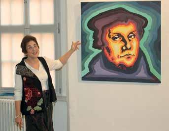 Die Schneeberger Ärztin Petra Beckert-Oehler widmet sich mit ihrer Malerei dem Thema Gedanken zur Reformation.