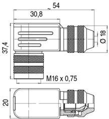 Gerätestecker M16 Buchse DIN Für