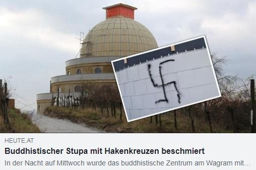Vandalismus am Stupa Am Mittwoch dem 03.04.2019 ist es zu einer schweren Vandalismus-Aktion beim Stupa in Grafenwörth gekommen.