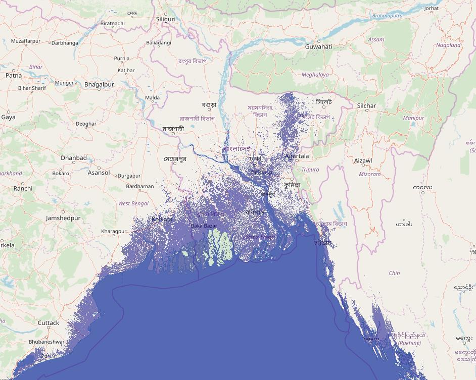 2 m Meeresspiegelanstieg (Bangladesch) Allein in Bangladesch: 15-20 Millionen
