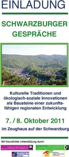 Seminare, Tagungen, Bildung: - Schwarzburger Gespräche zur nachhaltigen