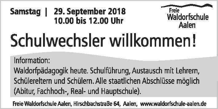 Ranzenpost Schulmitteilungen 21.09.2018 Nr. 645 Hirschbachstraße 64, 73431 Aalen Tel.