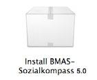 Wenn Sie einen Computer mit Mac OS X von Apple haben: 1. Sie zeigen mit der Maus auf BMAS-Sozialkompass 5.0.dmg. 2. Sie klicken dann mit der rechten Maus-Taste auf BMAS-Sozialkompass 5.0.dmg. 3.