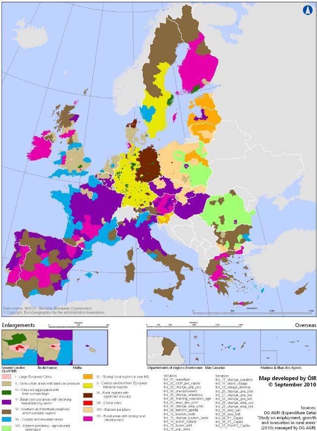 Einige ländliche Gebiete mit ökonomischen Schwierigkeiten; andere mit guten Wachstums- und Beschäftigungsraten verglichen mit urbanen Gebieten Es gibt keine typischen