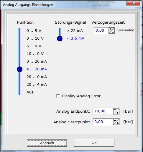 Der Ausgang arbeitet dann als Alarmausgang. Solange der Sensor einwandfrei funktioniert, ist der Ausgang aktiv. Das Diagramm zeigt no Error.