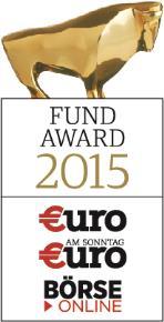 3 uro FinanzenAward 2015 für die beste Performance über 10 Jahre Platz 2 für den Allianz Nebenwerte Deutschland A-EUR, Sektor Equity Germany Small