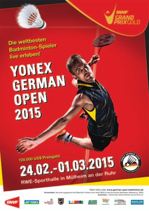 Vorschau: Yonex German Open 2015 YONEX German Open vom 24. Februar bis zum 1.