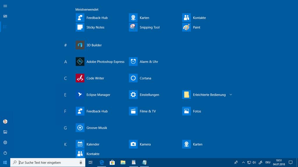 Der Tabletmodus Darstellung Alle Apps im Vollbildmodus Windows 10 erkennt, ob Sie Maus und Tastatur angeschlossen haben.