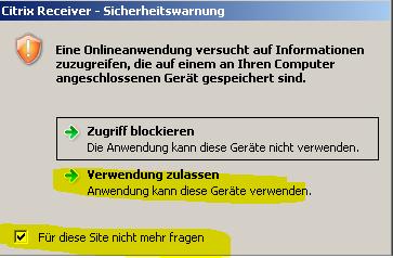 8) Bereitgestellte Applikationen starten 9) Sicherheitswarnungen d.