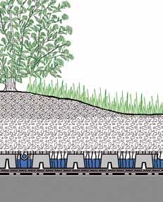 Systemaufbau Dachgarten mit Aquatec Kurzbeschreibung: Besonders leichtgewichtiger Aufbau für Intensivbegrünungen.