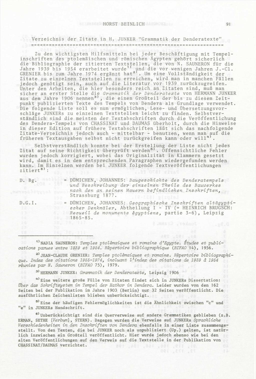 Originalveröffentlichung in: Göttinger Miszellen 71, 1984, S. 91-107 HORST BEINLICH 91 Verzeichnis der Zitate in H.