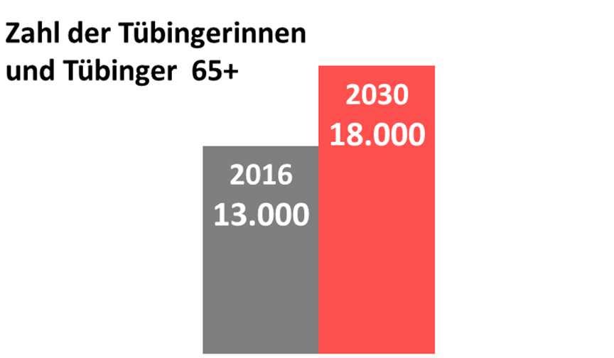 Projekt Seniorenleben und Pflege wesentliche Zielsetzungen zum Start 2016: 1. Sicherung der (stationären/ intensiven) Pflege in Tübingen 2.