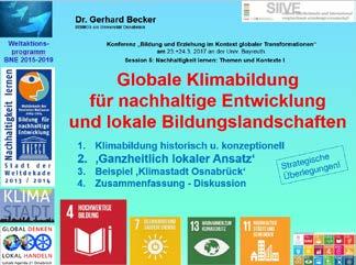 Folie 7 Weiterführende Hinweise: Vortrag und Buch-Aufsatz (G. Becker) Climate Change Education for Sustainable Development in Urban Educational Landscapes and Learning Cities.