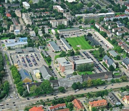 700 Quadratmeter großer Park. Ein besonderes Augenmerk liegt auf der Vernetzung des ehemaligen Militärgeländes mit den umliegenden Stadtvierteln Rohrbach- Ost und Hasenleiser.