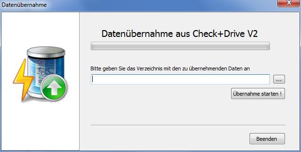 Datenübernahme aus Check&Drive 2 Wählen sie aus dem Hauptmenü des Programms die Option Datenübernahme.