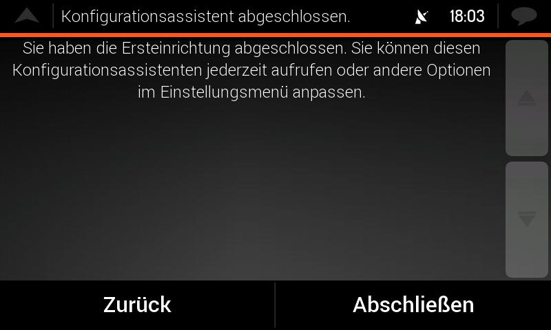 Tippen Sie auf, um fortzufahren. 7. Die Ersteinrichtung ist nun abgeschlossen.