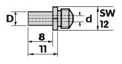 Mundstück verlängert M-G02 zu Blindnietgeräte Art. 382.2 M-G02-V17/24, Ø 3.2/4.0 1 18.
