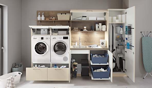 Waschmaschine, Vorräte, Reinigungsmittel und Wäsche?