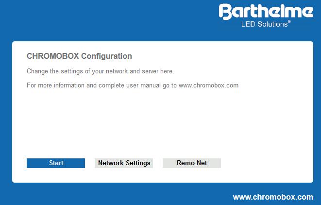 8. Einstellungen / Bedienung über Web Interface Die CHROMOBOX beinhaltet eine browserbasierte Benutzeroberfläche, die Sie über ein im gleichen Netzwerk befindliches Endgerät (PC, Tablet ) aufrufen
