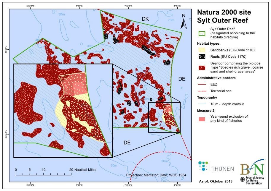 - 3 - Maßnahme 2 Ausschluss jeglicher Fischerei auf 25% (nördlicher Teil) der Fläche der Amrum Bank (FFH- Habitat 1110 Sandbank) im Natura 2000-Gebiet Sylter Außenriff.