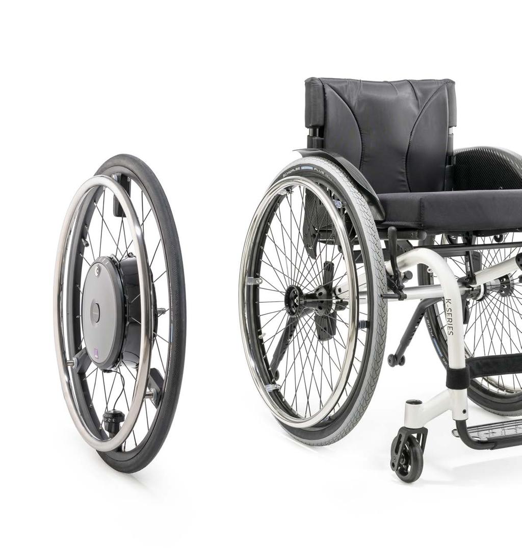 PRODUKTAUFBAU Produktaufbau Das e-motion Antriebsrad wird einfach anstelle des manuellen Rollstuhlrades aufgesteckt.