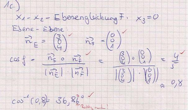 Abbildung 3: Schülerarbeit 4 zu Geometrie I Aufgabe c) (interne Quelle). Aufgabe d) Diese Aufgabe wurde eher durchschnittlich bearbeitet.