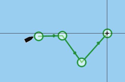Wegpunkte Sie können einen Wegpunkt an einer ausgewählten Stelle speichern, indem Sie den Cursor im Feld positionieren und dann die Option Neuer