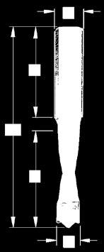 C.T. dowel drill MICROSTAR +2 Right or left hand rotation, cylindrical shank with flat for axial fixing Anwendung: Bohren Application: Drilling Ausführung: Umfangschneidend, Zentrierspitze